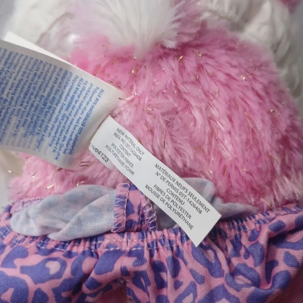 2016 Build a Bear Twinkle Pink Reindeer Sequin Cape Leopard Print Bottoms Preown
